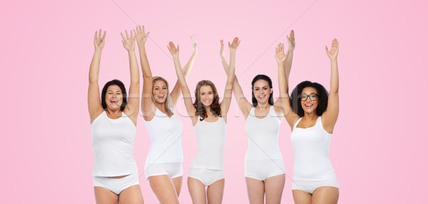 Gruppe glücklich unterschiedlich Frauen Sieg Stock foto © dolgachov