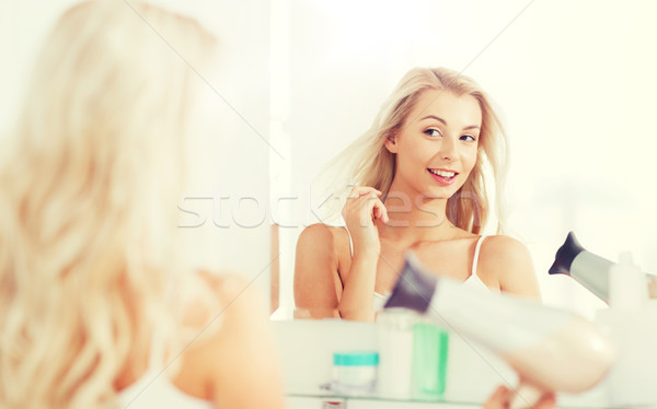 счастливым вентилятор волос ванную красоту Сток-фото © dolgachov