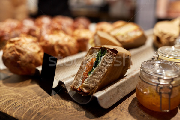 craft sandwich with price tag at grocery store Stock photo © dolgachov