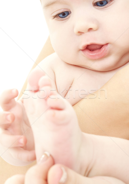 Bebek anne eller parlak resim çok güzel Stok fotoğraf © dolgachov