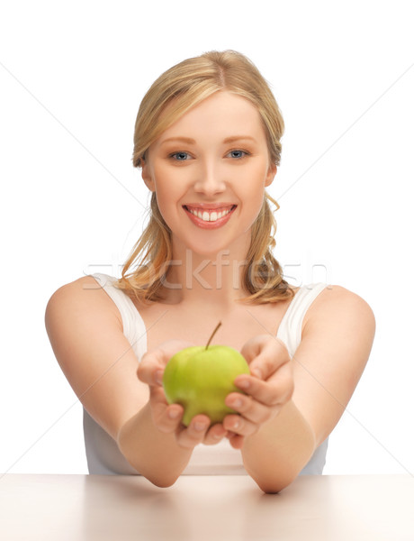 woman with green apple Stock photo © dolgachov