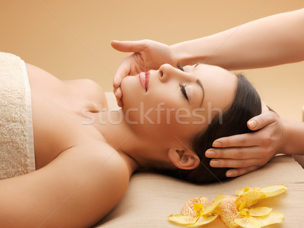 Stock photo: beautiful woman in massage salon