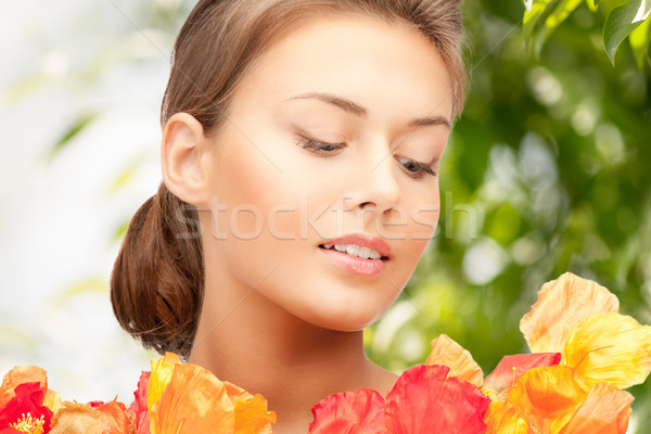Stockfoto: Jonge · vrouw · boeket · bloemen · bruiloft · schoonheid · vrouw