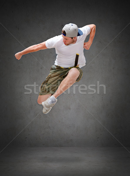 Männlich Tänzerin springen Luft Tanz Glück Stock foto © dolgachov