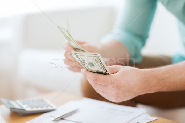 Stock fotó: Közelkép · férfi · pénz · készít · jegyzetek · megtakarított · pénz