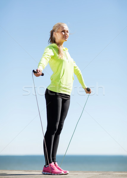 Stock photo: woman doing sports outdoors