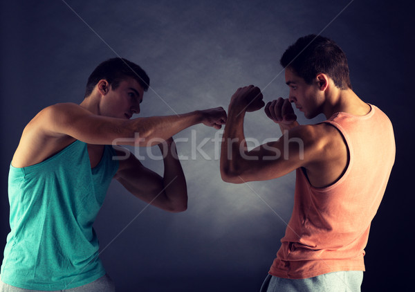 young men wrestling Stock photo © dolgachov