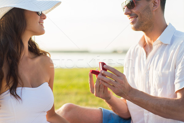 ストックフォト: 幸せ · カップル · 婚約指輪 · ギフトボックス · 愛 · 提案