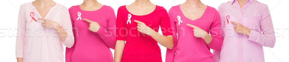 Foto stock: Mujeres · cáncer · conciencia · salud