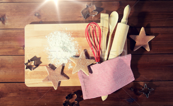 Foto stock: Pão · de · especiarias · utensílios · de · cozinha · conjunto · cozinhar