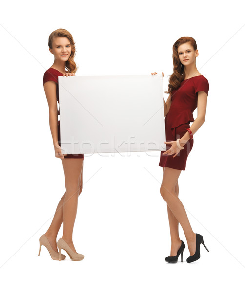 ストックフォト: 2 · 赤 · ドレス · ボード · 画像