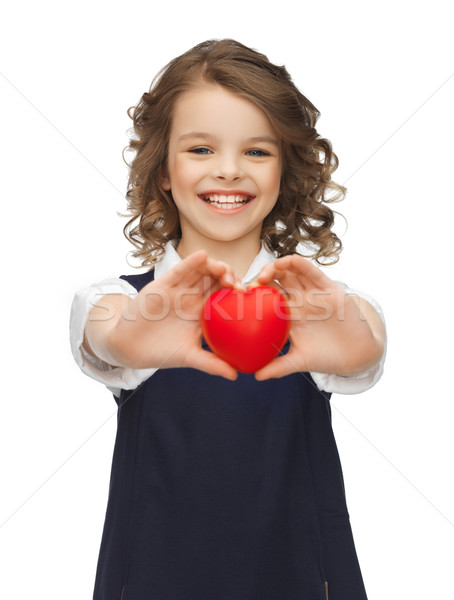 Menina pequeno coração quadro beautiful girl amor Foto stock © dolgachov