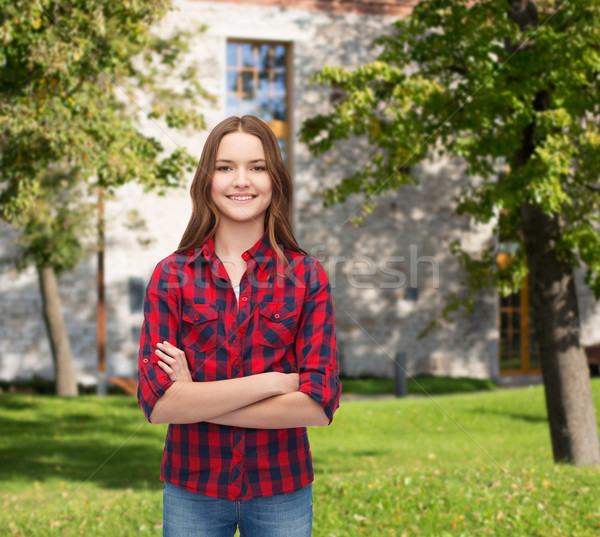 smiling young woman in casual clothes Stock photo © dolgachov