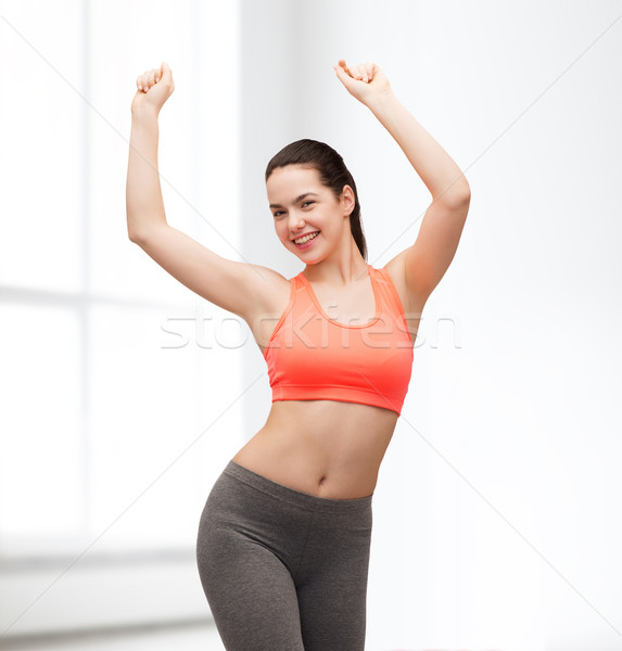 微笑 十幾歲的女孩 跳舞 健身 飲食 商業照片 © dolgachov