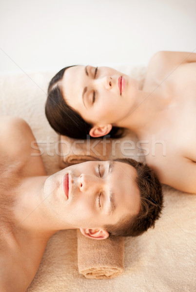 Cuplu spa imagine salon masaj femeie Imagine de stoc © dolgachov