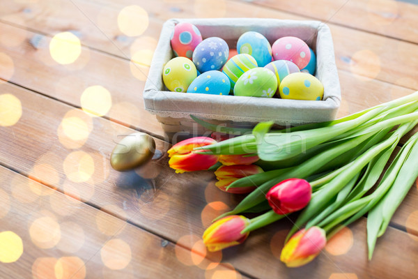 Stok fotoğraf: Renkli · paskalya · yumurtası · çiçekler · Paskalya · tatil
