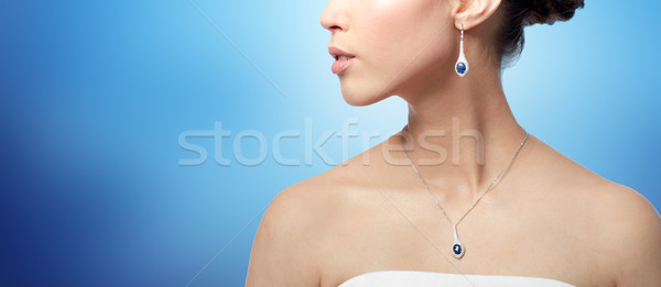 Foto stock: Mulher · brinco · beleza · jóias · casamento