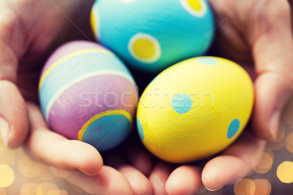 Stock fotó: Közelkép · színes · húsvéti · tojások · húsvét · ünnepek · hagyomány