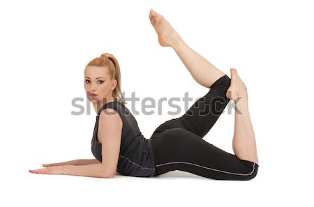 Foto stock: Fitness · instructor · brillante · Foto · blanco · mujer