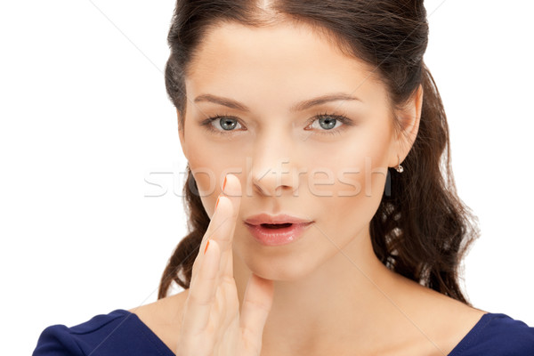 Femme chuchotement potins lumineuses photos jeune femme Photo stock © dolgachov