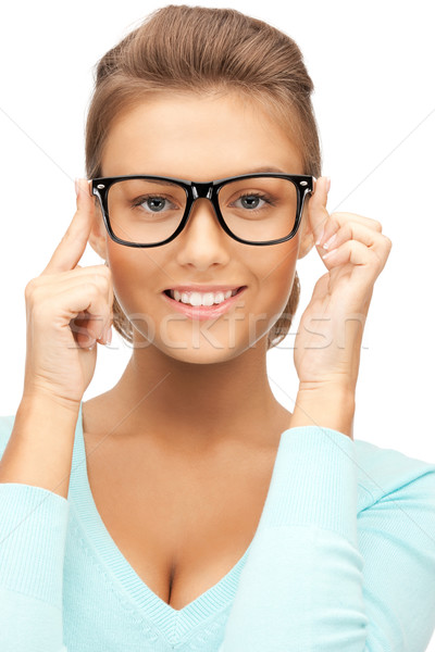 Foto stock: Mulher · óculos · quadro · beleza · óculos
