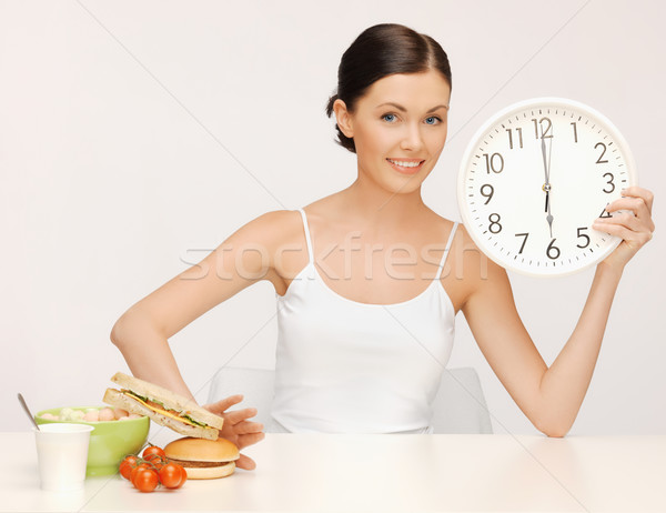 woman with big clock Stock photo © dolgachov