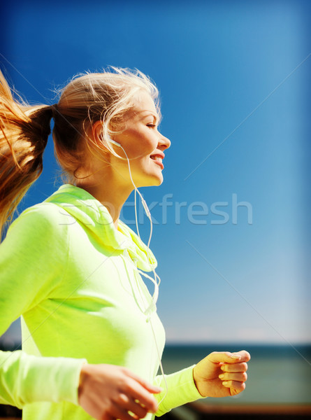 Stock photo: woman doing running outdoors