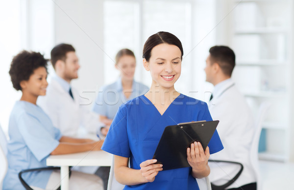 Heureux médecin groupe hôpital clinique profession [[stock_photo]] © dolgachov