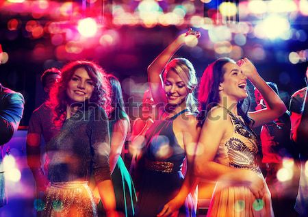 Stockfoto: Gelukkig · vrouwen · dansen · nachtclub · partij · viering