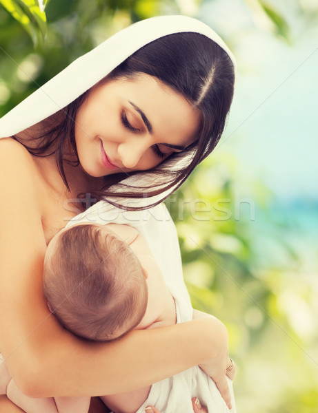 Glücklich Mutter liebenswert Baby Familie Elternschaft Stock foto © dolgachov