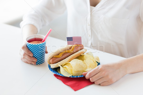 woman celebrating american independence day Stock photo © dolgachov