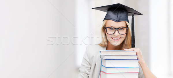 Diák érettségi sapka oktatás kép boldog Stock fotó © dolgachov