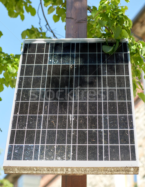 close up of solar battery or cell outdoors Stock photo © dolgachov