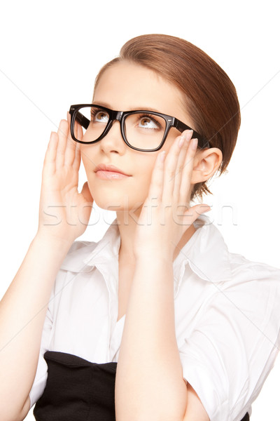 женщину очки фотография красоту очки Сток-фото © dolgachov