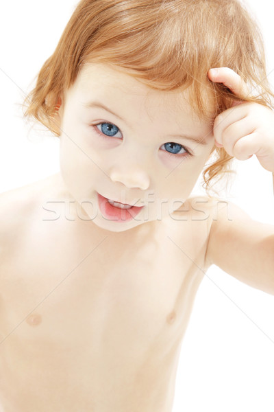 Baby jongen heldere foto witte gezicht Stockfoto © dolgachov