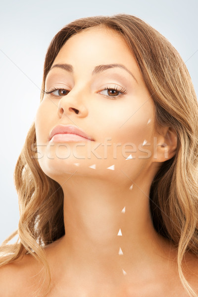 Femeie gata cosmetic surgery imagine femeie frumoasa faţă Imagine de stoc © dolgachov
