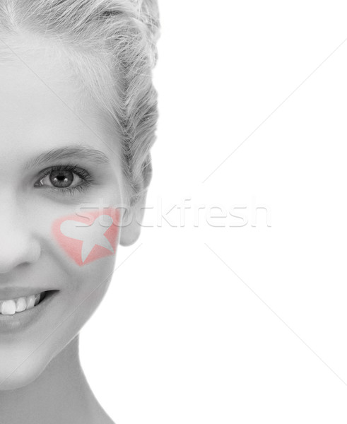 face of beautiful teenage girl Stock photo © dolgachov