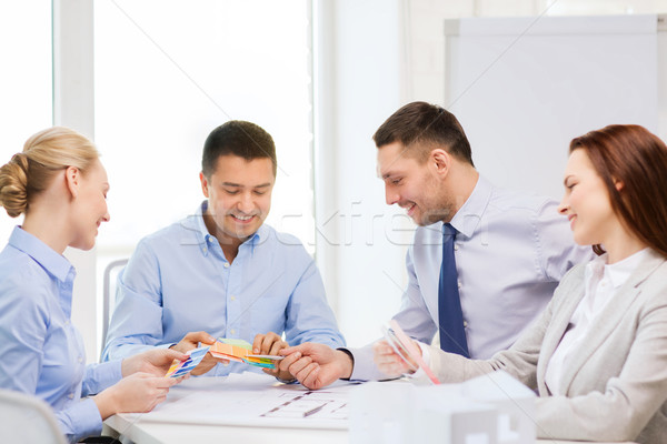 happy team of architects and designers in office Stock photo © dolgachov