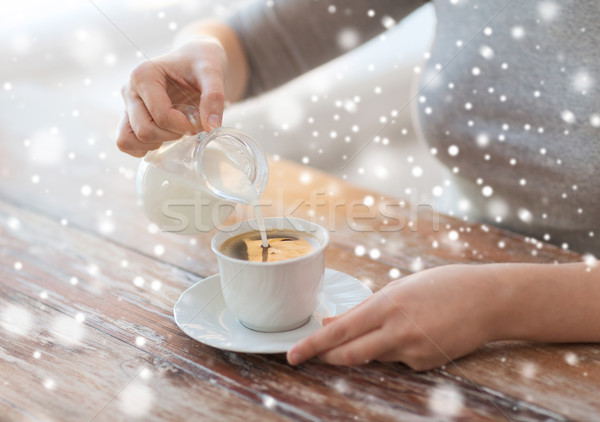 Сток-фото: женщины · молоко · чашку · кофе · напитки