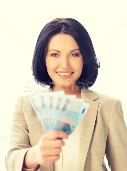 女性 ユーロ 現金 お金 画像 ビジネス ストックフォト © dolgachov