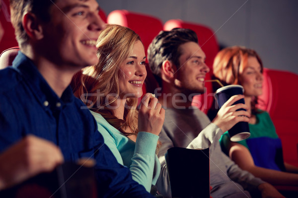 Boldog barátok néz film színház mozi Stock fotó © dolgachov