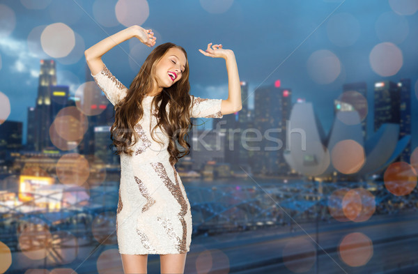 快樂 年輕女子 十幾歲的女孩 人 夜生活 商業照片 © dolgachov
