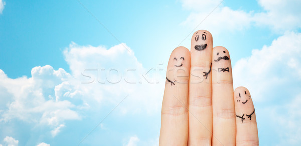 Hände Finger Gesichter Geste Stock foto © dolgachov
