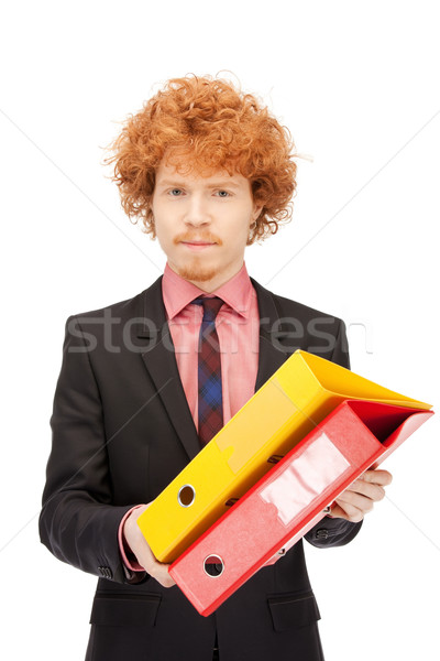 man with folders Stock photo © dolgachov