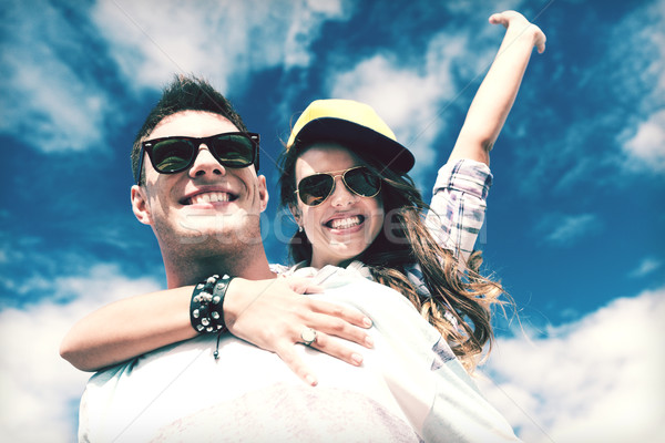 teenagers having fun outside Stock photo © dolgachov