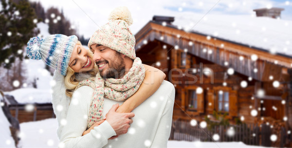 Souriant couple hiver vêtements extérieur [[stock_photo]] © dolgachov