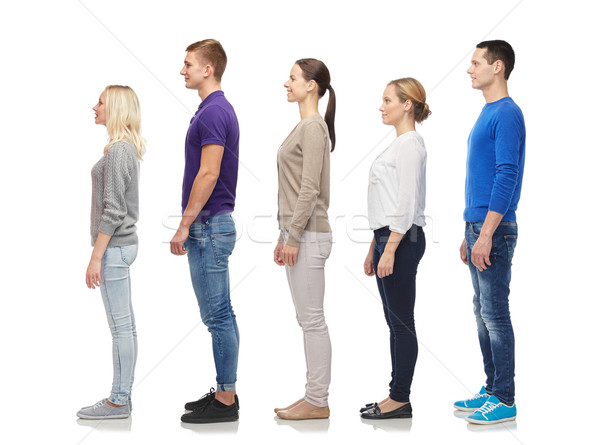 Stock photo: group of people from side