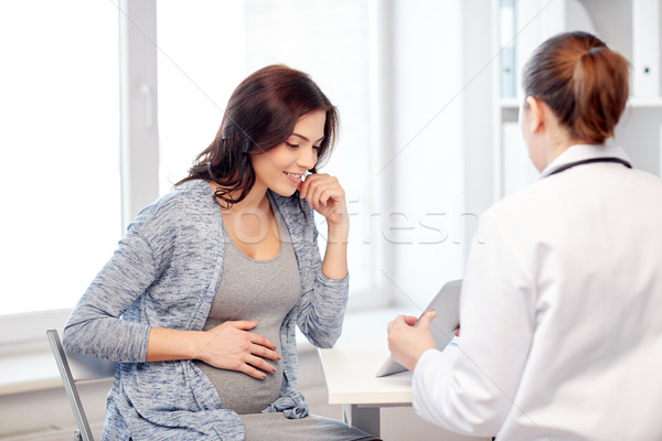 Stock photo: gynecologist doctor and pregnant woman at hospital