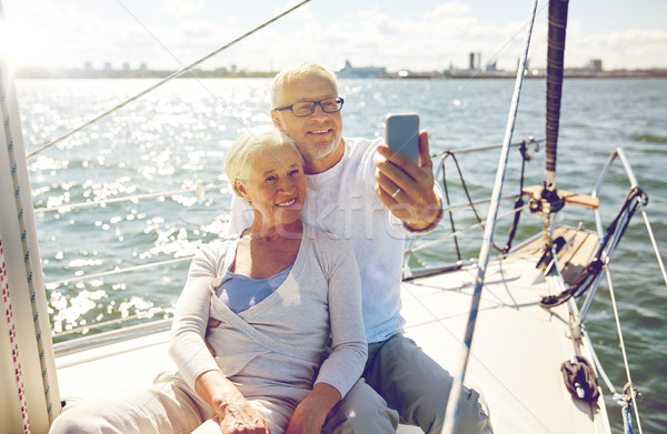 Stockfoto: Smartphone · jacht · zeilen · technologie