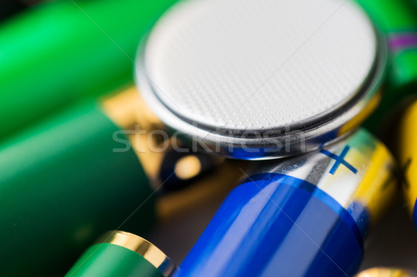 close up of alkaline batteries Stock photo © dolgachov